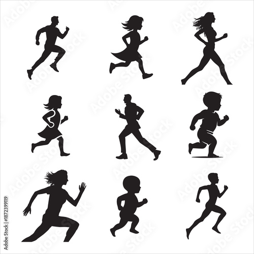 Energy Filled Jogging Silhouette Fitness Graphic