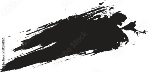 Abstract black brush strokes on white background design texture. Vector grunge brush strokes texture rough black scratches for wallpaper, paint splatter template, dirt banner, watercolor design.
