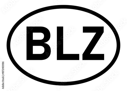 Belize country code BLZ icon vector on a white background
Country code abbreviation oval sticker icon on a white background