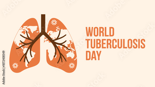 World Tuberculosis Day Awareness Illustration with Lungs