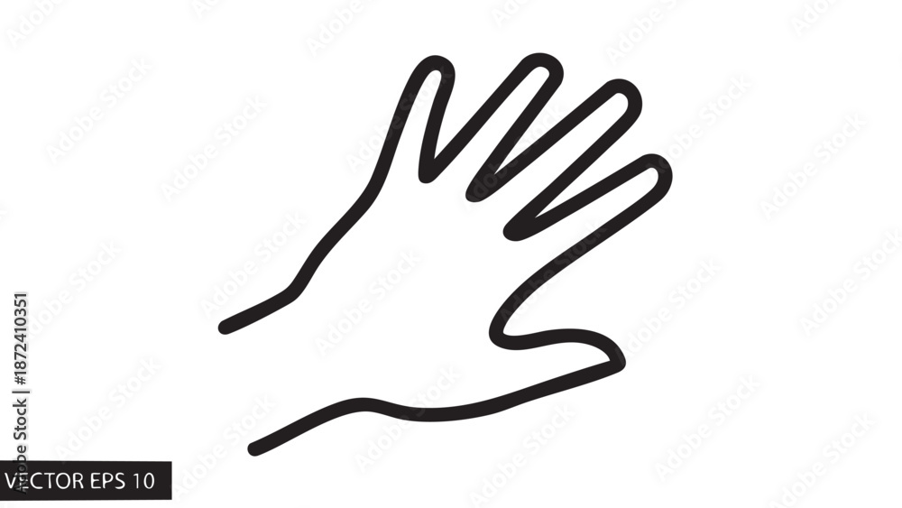 Obraz premium Simple line drawing of a hand with fingers extended in a gesture