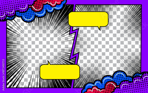 Comic cartoon versus with speech bubble background template