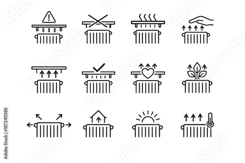 Icon icons vector radiator logic warning crossed safety prevention shelf heating risk