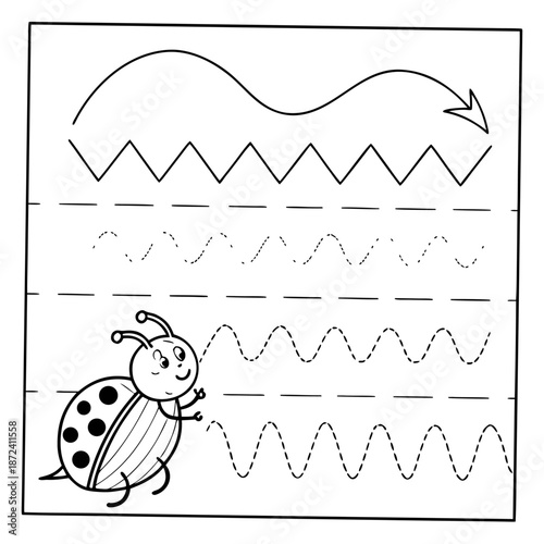 Wavy Line Tracing Worksheet for Kindergarten Practice