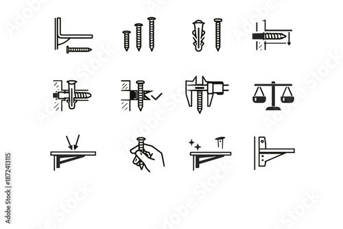 Anchor cue mount drywall icons load shelf bracket logic mindful selection icon