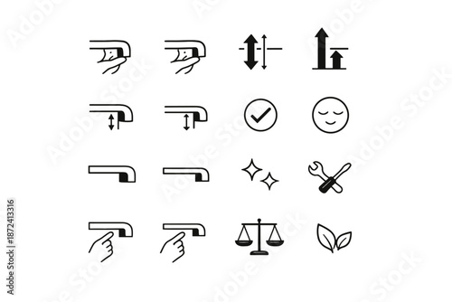 Cue handle icon vector calm drawer vs silhouettes profile selection icons difference
