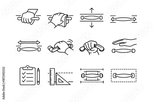 Focus scenario clearance use planning icon handle space margin vector flexible minimalist