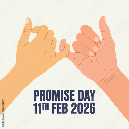 Two Hands Pinky Promising with Promise Day Text pinky promise