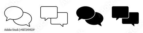 Chat Speech Bubble Icon Set for Messaging, Communication and Conversation