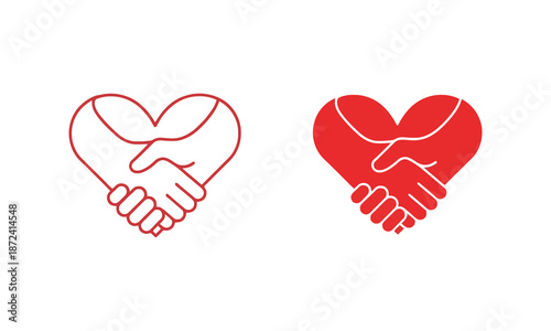 Red heart with heart symbol illustration for love and romance