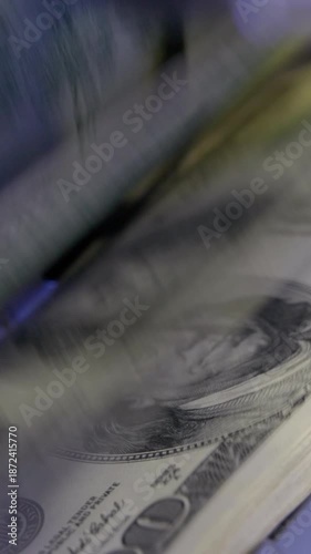 Financial Success and Banking Concept: Electronic Money Counter with USD Bills