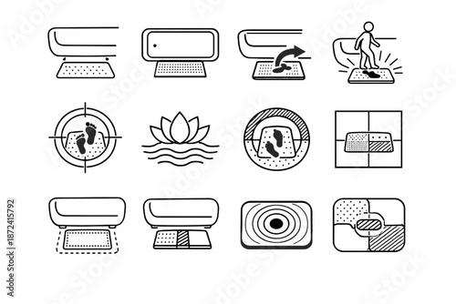 Edge safe silhouette anti logic icon slip vector bath focus mat landing