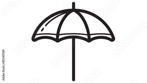 A simple line drawing of a parasol on a white background