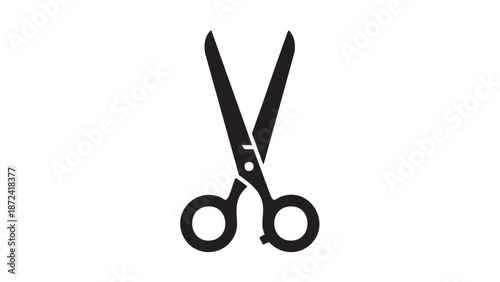 A pair of scissors is depicted in a simple illustration against a plain white background.