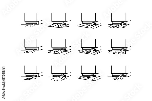 Relation focus floor surface type behavior adaptation icon cabinet vector debris vacuum