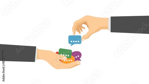 giving feedback video animation flat concept