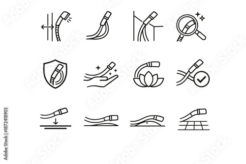 Abrasion minimalist surface icon icons vector routing prevention hose logic shower wall