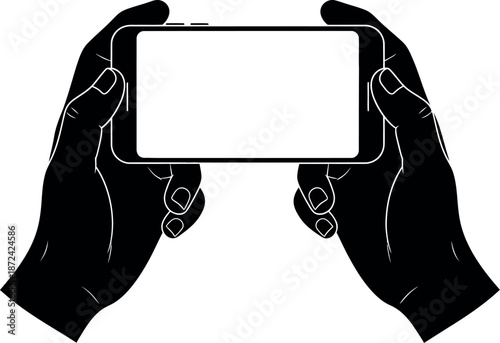 Hands holding a smartphone in a portrait orientation