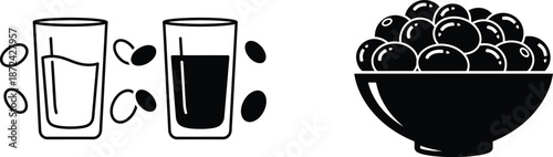 Olive oil extraction process and olives in a bowl