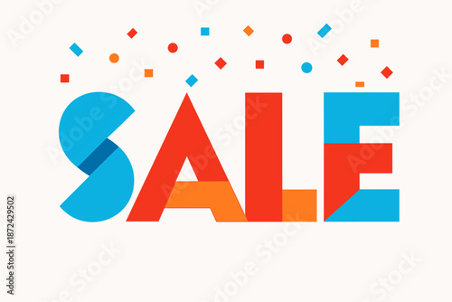 Cherry geometry sale bright cool orange geometric icon bold sharp blue extravaganza