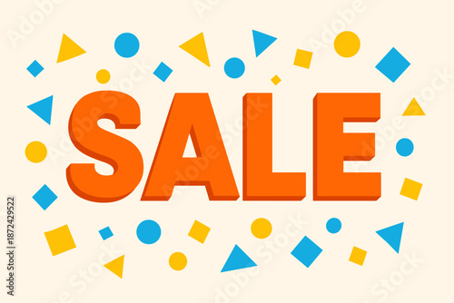 Key blue clean geometric detailing sale celebration orange vector icon minimal flat