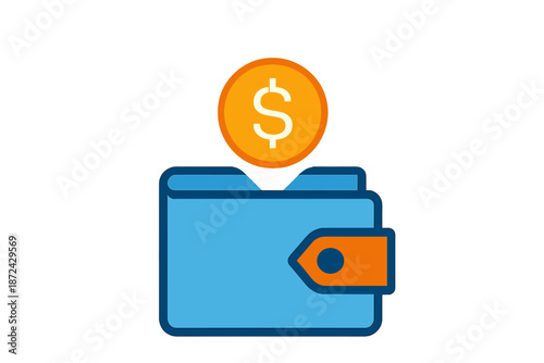 Cashback structure flat icon geometry bold soft orange key wallet vector digital