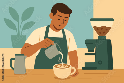 Icon captions illustration coffee vector sky typography background letters colors art no