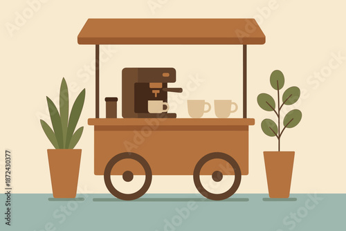 Minimalist icon typography flat counter geometric no cart vector letters coffee punctuation