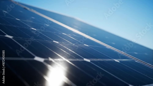 Solar panels capturing sunlight for renewable energy production