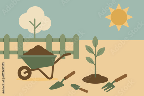 Earth vector brown no icon warm planting emojis backyard full minimalist marks