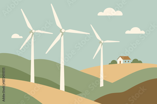 No sustainable letters icon countryside green vector serenity text horizon modern warm