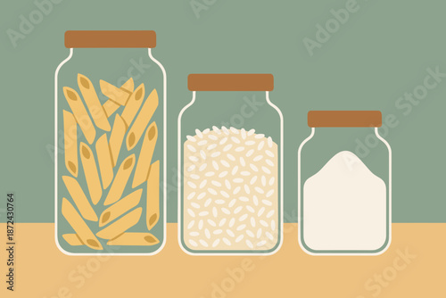 Icon no vector jars geometric kitchen minimalist marks letters blue countertop flat