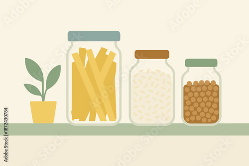 Cyrillic characters minimalist no modern jars numbers icon kitchen negative vector speech