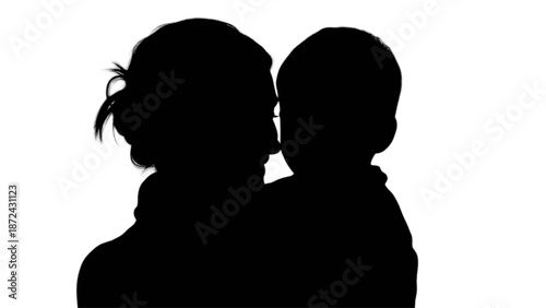 Mother and child silhouette symbolizing a tender bond and familial love