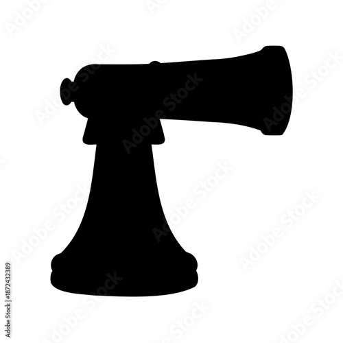 Classic black silhouette of a vintage megaphone or bullhorn for making announcements loud and clear
