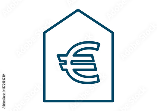 House Value Real State Property with Euro Symbol Sign