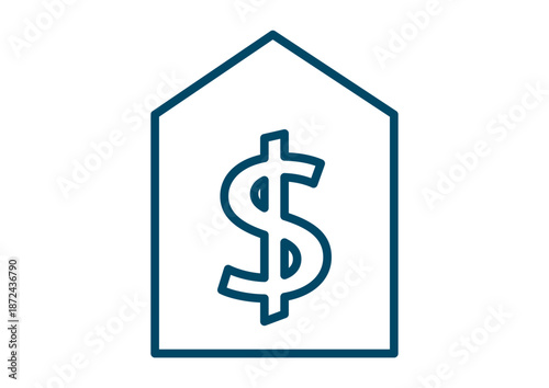 House Value Real State Property with Dollar Symbol Sign