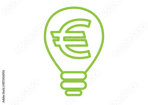 Green Lightbulb with Euro Symbol Bio Energy Business