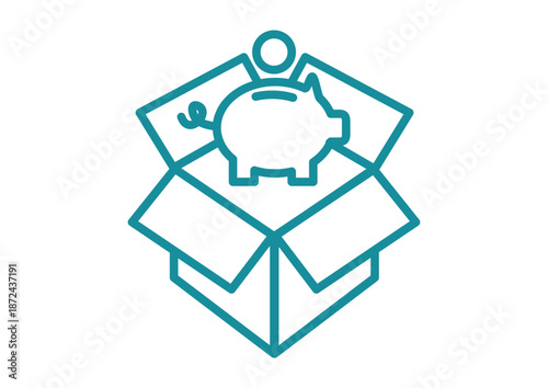 Logistics Value Open Box with Piggy Bank