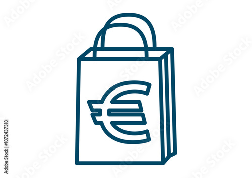 Shopping Bag with Euro Symbol Sale Economic Purchase