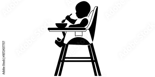 Baby High Chair Mealtime Weaning Silhouette