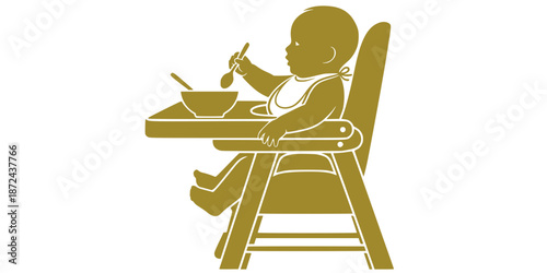 Baby High Chair Mealtime Weaning Silhouette