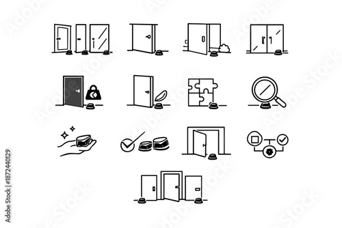 Icon stopper vector different proper icons consideration harmony glass door exterior lightweight