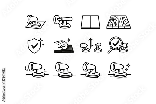 Base setup stopper icon adaptable vector icons screw hold secure clean door