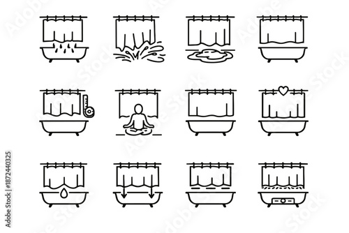 Icon shower dry vector calm coverage minimal proper balanced choice water zone