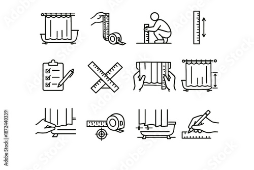 Icons calm vector measurement preparation clean shower ruler logic sizing icon before