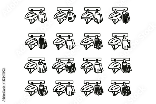 Organization vector storage icon accessory compact setup neat gear efficiency order bike