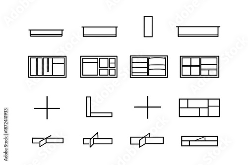 Profile shallow vector junction drawer divider layout icons intersection office drawprofile icon