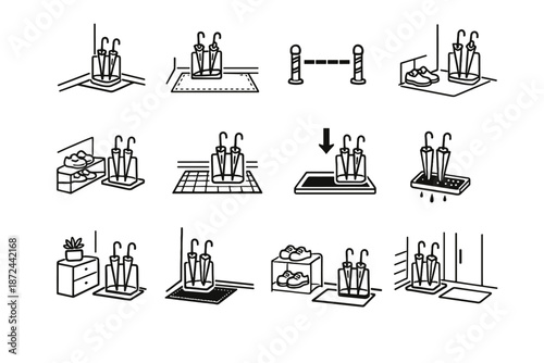 Umbrella corner vector tidy icon spatial organization separation home logic icons mindful