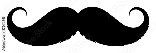 Minimalist Handlebar Mustache Silhouette Vector Illustration